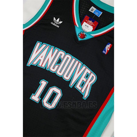 Camiseta Historic Retro Vancouver Grizzlies Mike Bibby #10 Negro